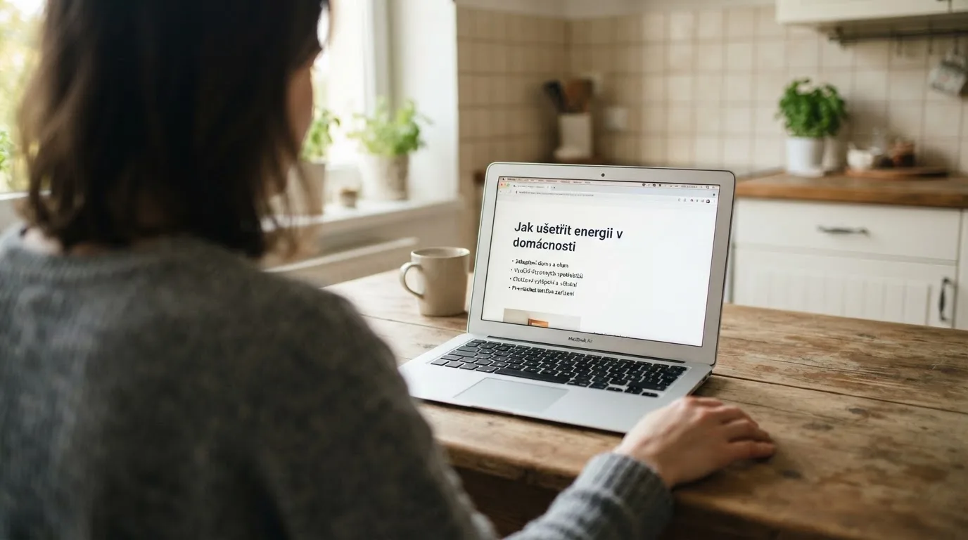 Člověk u notebooku čte informační stránku o online hazardu v Česku — nejlepší krypto casino pro české hráče